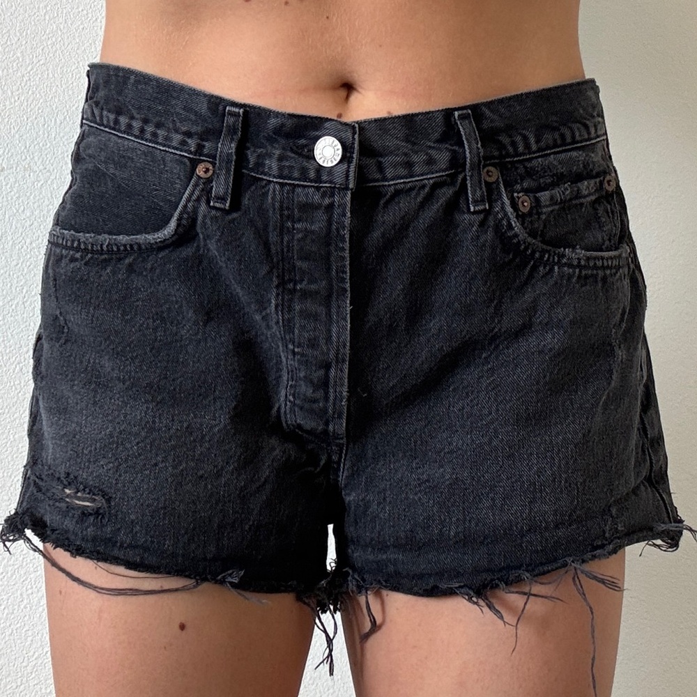 Agolde Black Denim Shorts